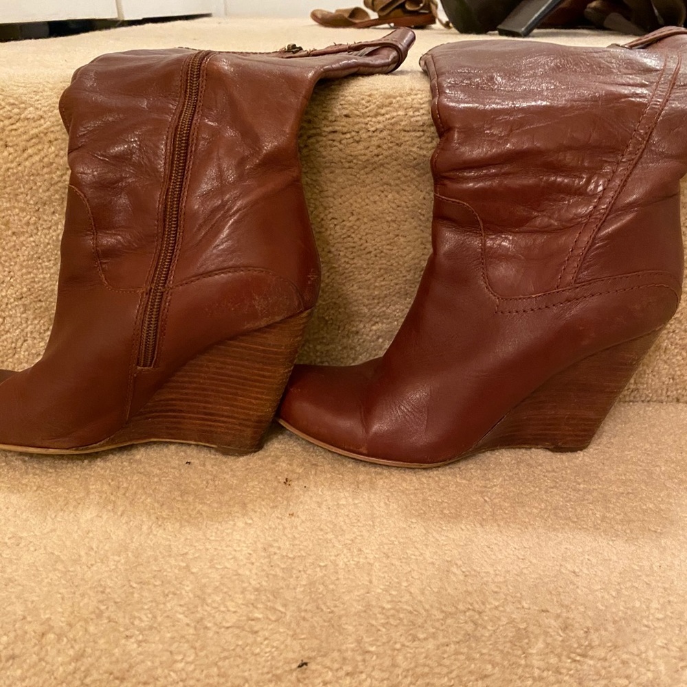 Guess 8 1/2 Tall Brown Wedge Boots